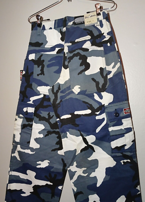 Vintage Interstate Blue Camo Cargo Pants Baggy Jeans Skate
