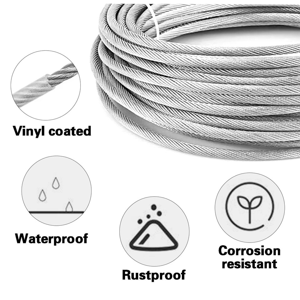 Guy Wire Rope Kit Trellis Wire Turnbuckles Cable Wire Stainless Steel ...