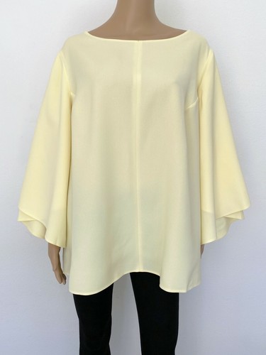 NWT! NEW! LAFAYETTE 148 Plus Size 3X Yellow Zip Blouse Shirt Top Tunic Women's - 第 1/12 張圖片