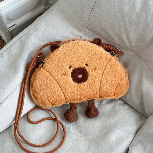 Cute Bread Capybara Shoulder Bag Lightweight Creative Cartoon Pouch Girls - Picture 4 of 12