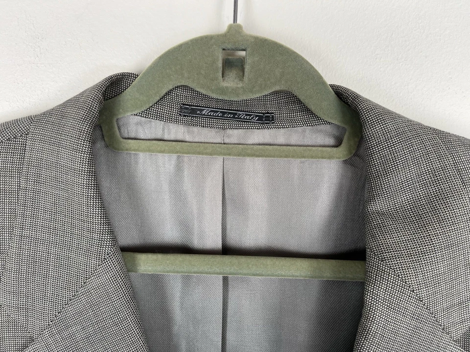 Conjunto Traje Chaqueta Blazer y Pantalones Lubiam 51 R Gris Vintage Italia Excelente Estado Foto 3 de 4