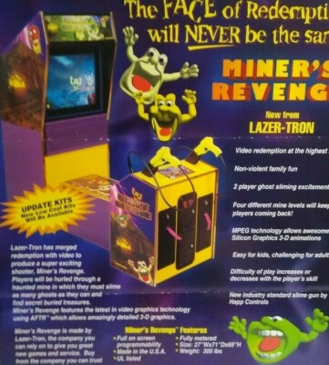 Miners Revenge Arcade FLYER Lazer-Tron Redemption Shooting Video Game Art Sheet