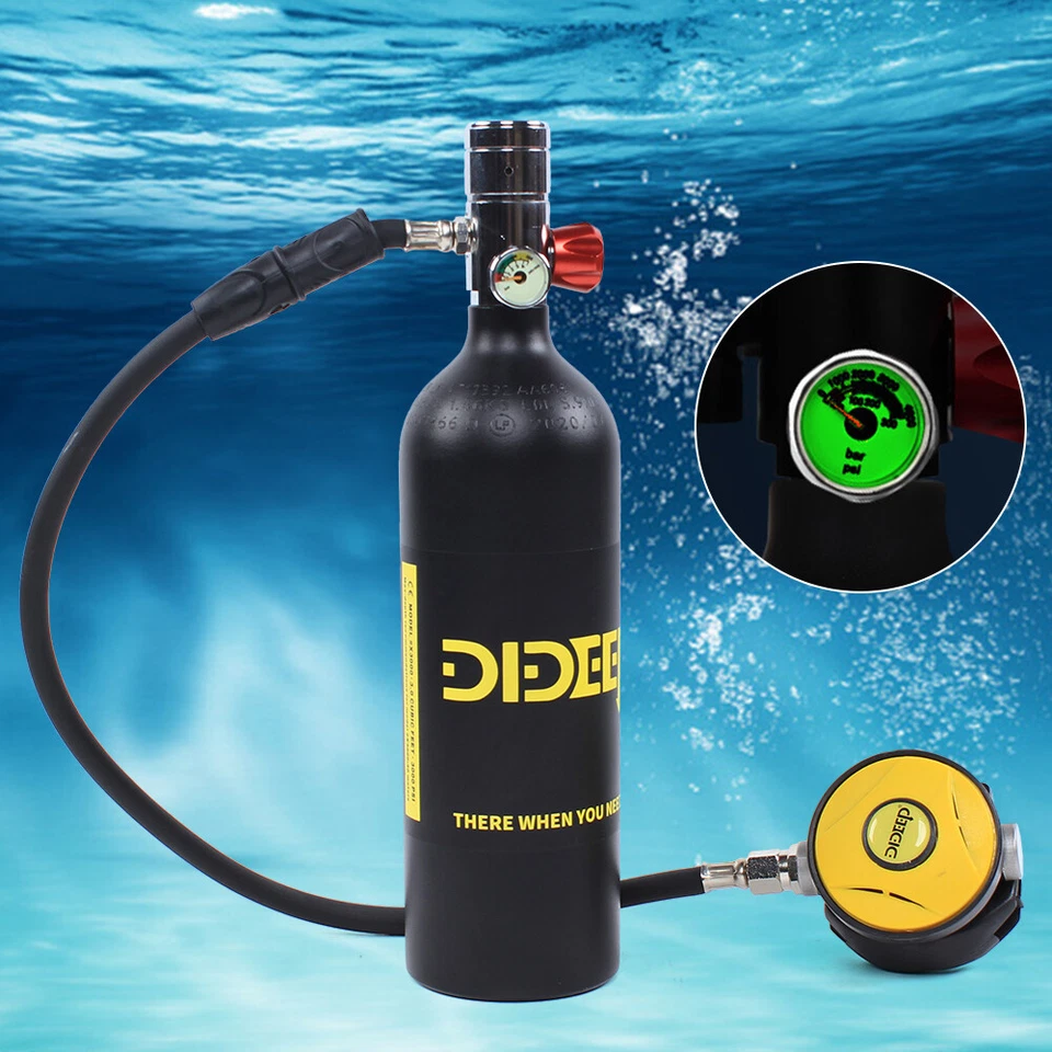 Kit Mini Tanque de Buceo Tanque de Oxígeno 1 L con Equipo Respiración Subacuática Foto 2 de 4