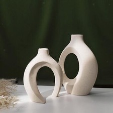 2Pcs Modern Ceramic Vase Flower Arrangement Planter Pots Collection Creative