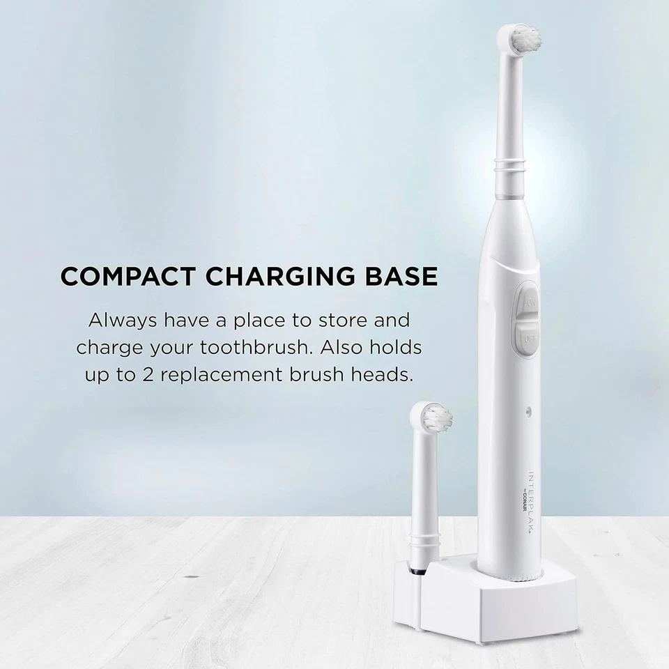 Interplak Opticlean Power Plaque Remover Rechargeable Toothbrush 2 Brush Heads - Image 3 of 4
