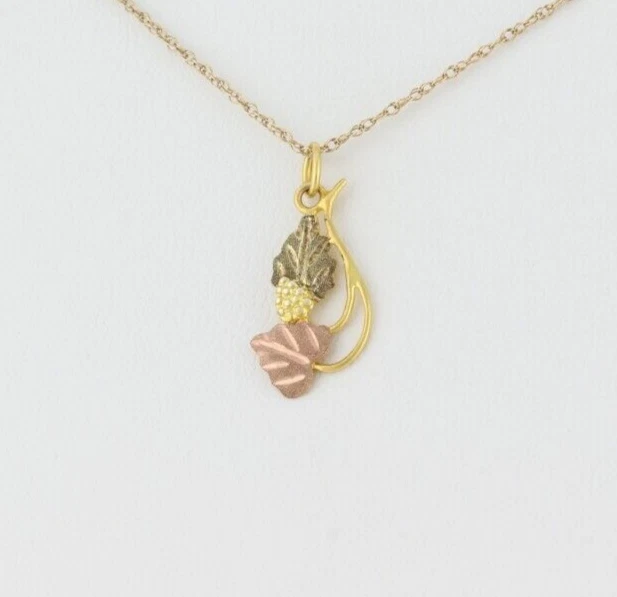 Colgante de oro amarillo de 12k Black Hills con cadena de oro amarillo de 10k de 18" pulgadas Foto 2 de 4