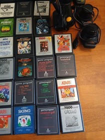 Atari 7800 ProSystem Console Lot w/ Games, Controllers, Power Cables RF NTSC-U/C