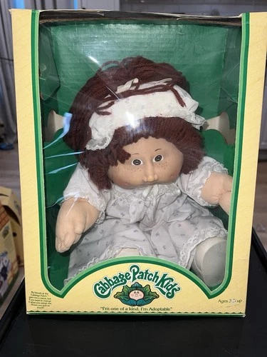 Cabbage Patch Kids Vintage Baby Doll Brown Hair Light Complexion 1983 used clean