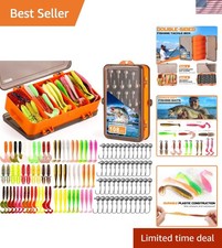 108-Piece Fishing Lures Kit with Tackle Box: Perfect Bass and Trout Catching ...