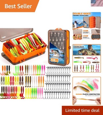 108-Piece Fishing Lures Kit with Tackle Box: Perfect Bass and Trout Catching ...