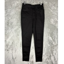 Karen Millen Womens High Rise Skinny Jeans Black Grommet Pocket Size US 6 UK 10