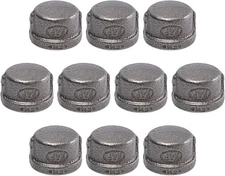 1/2" Pipe Fitting Caps Iron Pipe Caps 10 Pack