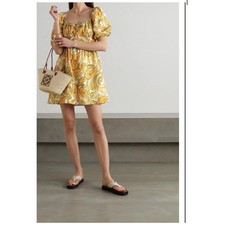 Faithfull The Brand | Nikoleta Paisley Print Linen Mini Dress Size 2 XS