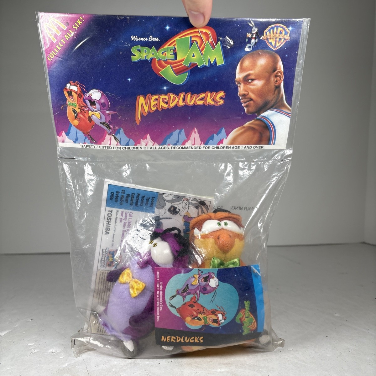 Vintage 1996 McDonald's Space Jam Nerdlucks Plush Stuffed Toys