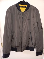 DUTCH BROS Coffee Full Zip Bomber Jacket Men's L Dark Brown Black Trim