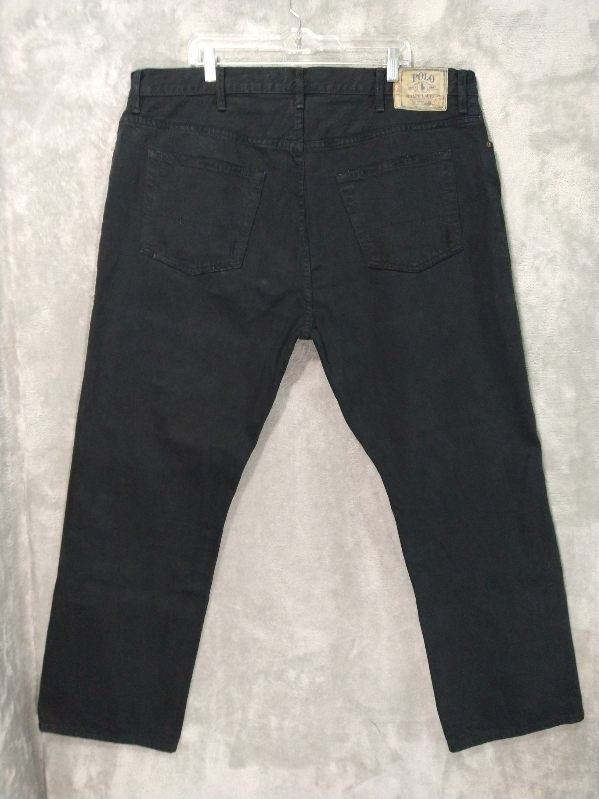 Polo Ralph Lauren Jeans Mens 44x32 Black Denim 867 Classic Fit Straight Leg thumbnail 2