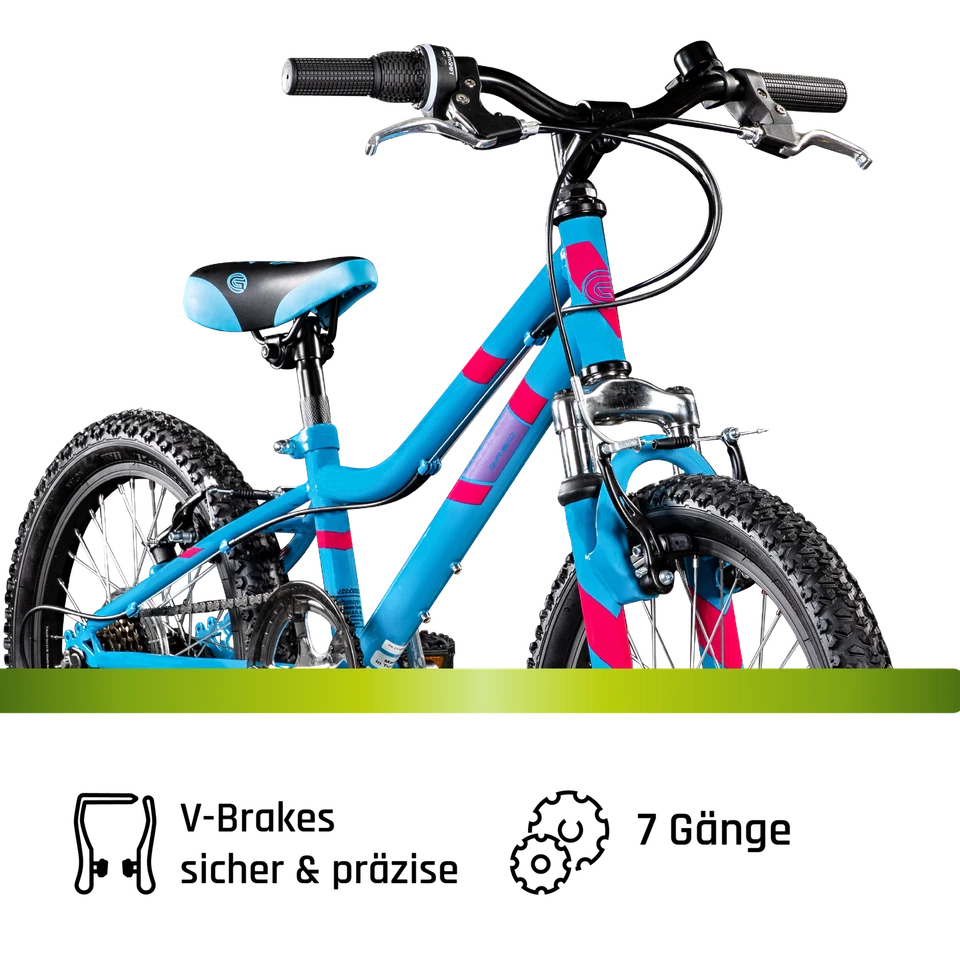 Galano GA20 Kinderfahrrad 18" Jungen Mädchen Kinderrad Galano 7s blau 22 cm - Bild 4 von 4