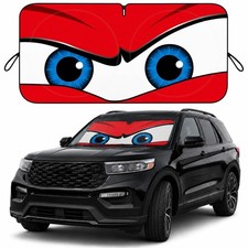 Car Windshield Sun Shade, Universal Fit Full-Size SUV Pickup MPV, Angry Red ...