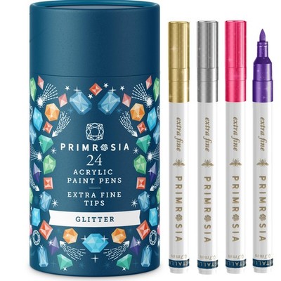 24 Glitter Markers - Acrylic Paint Pens   Extra Fine Tip Markers Set. Art sup...
