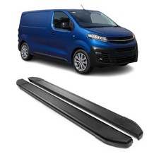 Alu Seitenschweller Trittbretter für Opel Vivaro C 2019-26 L2/L3 Langer Schwarz