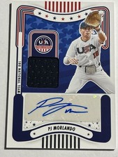 2024 PANINI STARS & STRIPES USA BASEBALL AND SIGNATURE MATERIALS PJ MORLANDO
