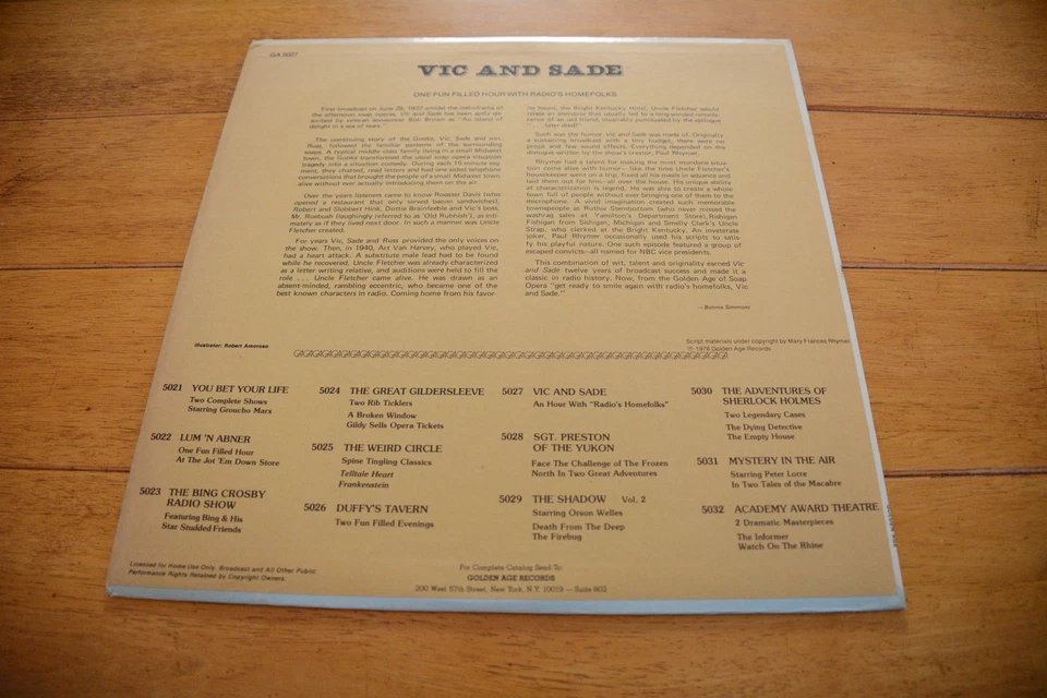Vintage Vic and Sade Vinyl Record Golden Age Radio Broadcast Comedy 1930s Hour - Image 2 of 2