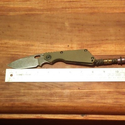 Strider SMF Green G10 Scales. Knife   Excellent Condition