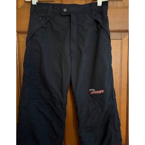 Spyder Kids Waterproof Snow Pants Boys Size 12 Black Insulated Winter Outerwear