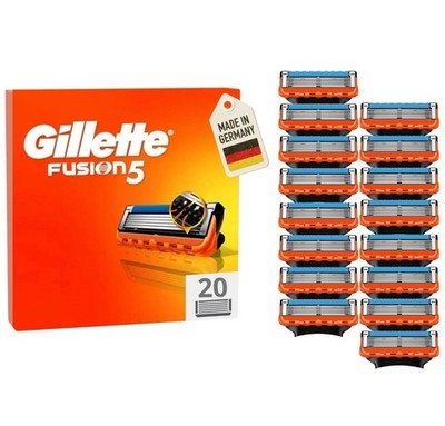 20X Original Gilette Fusion 5 Ersatz Rasierklingen für Fusion Rasierer NEU~