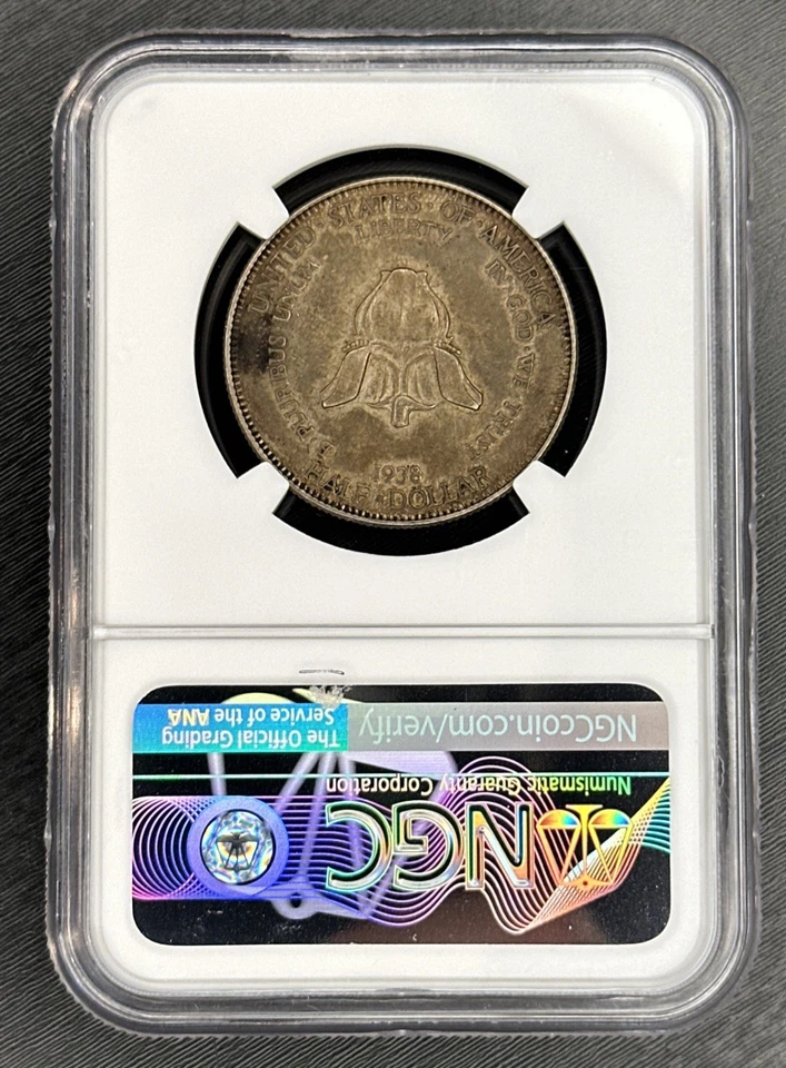 1938 New Rochelle NY 250th Anniversary Half Dollar  Commemorative - NGC MS 62 - Image 2 of 4