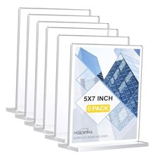 Acrylic Sign Holder 5 x 7 Inch 6 Pack - acrylic Vertical 6 Pack 5x7 Inch