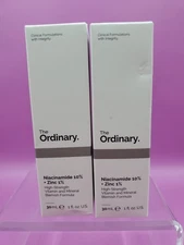 The Ordinary Niacinamide 10% + Zinc 1% Serum Vitamin Mineral Blemish 2 Pack 1oz
