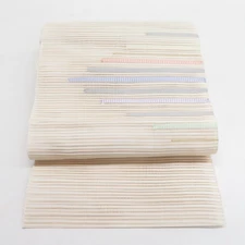 Japanese Kimono Nagoya Obi Summer Silk Modern pattern Beige 142.9inch Women's