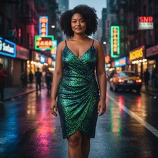 Grace Karin Green Blue Sequin Cocktail Dress V-Neck Bodycon Party Mini Dress NEW
