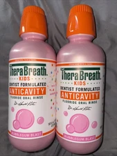 TheraBreath Kids Anticavity Oral Rinse Bubblegum Blast 2 Pack 10 oz Ea Exp 08/26