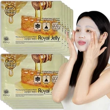 Dewy Royal Jell Essence Face Mask Sheets Korea Premium Nutrition & Firming 10pcs