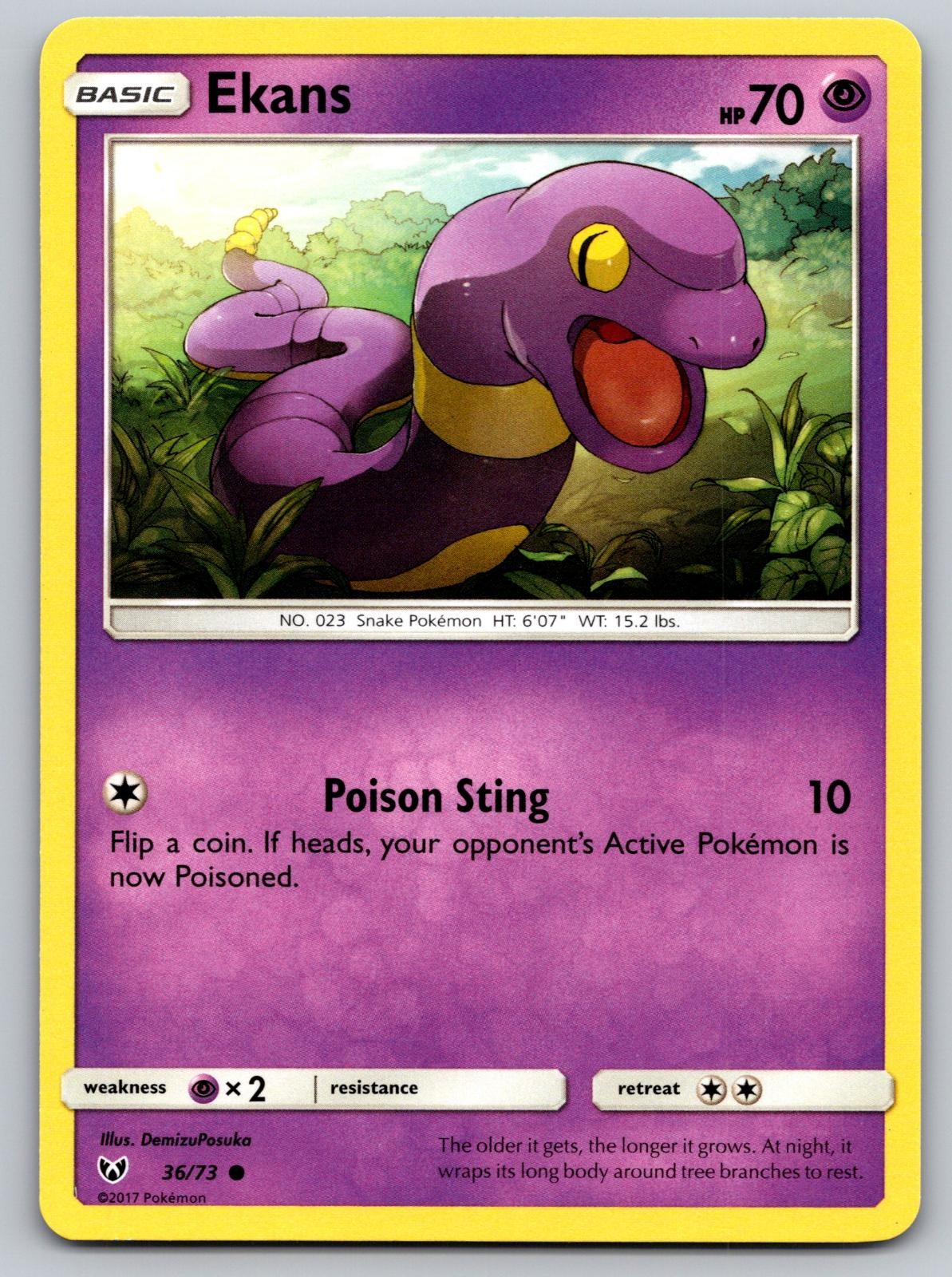 Ekans 36/73 Common Shining Legends Pokemon Lightly Played