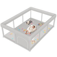 Large Baby Playpen 74x50 Inch with Gate - Safe Indoor Outdoor Play Area