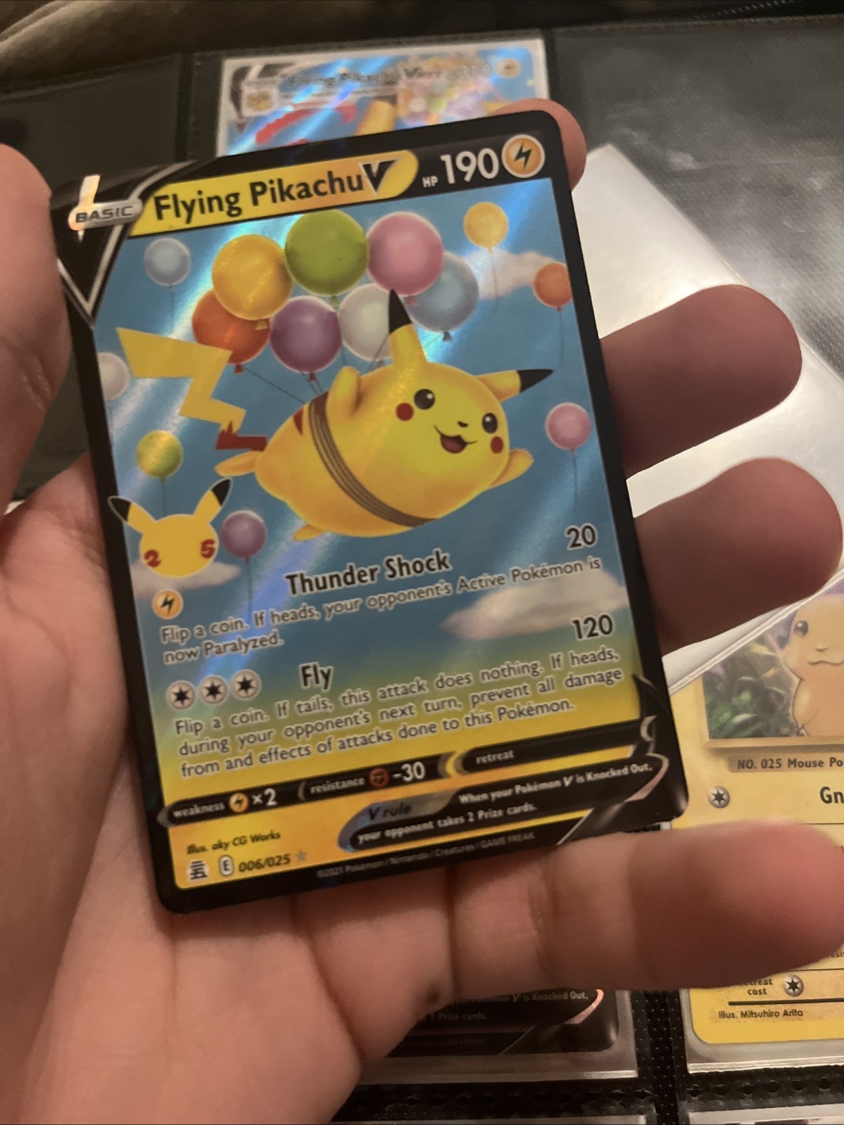 Pokémon TCG Holo Ultra Rare Full Art Flying Pikachu V