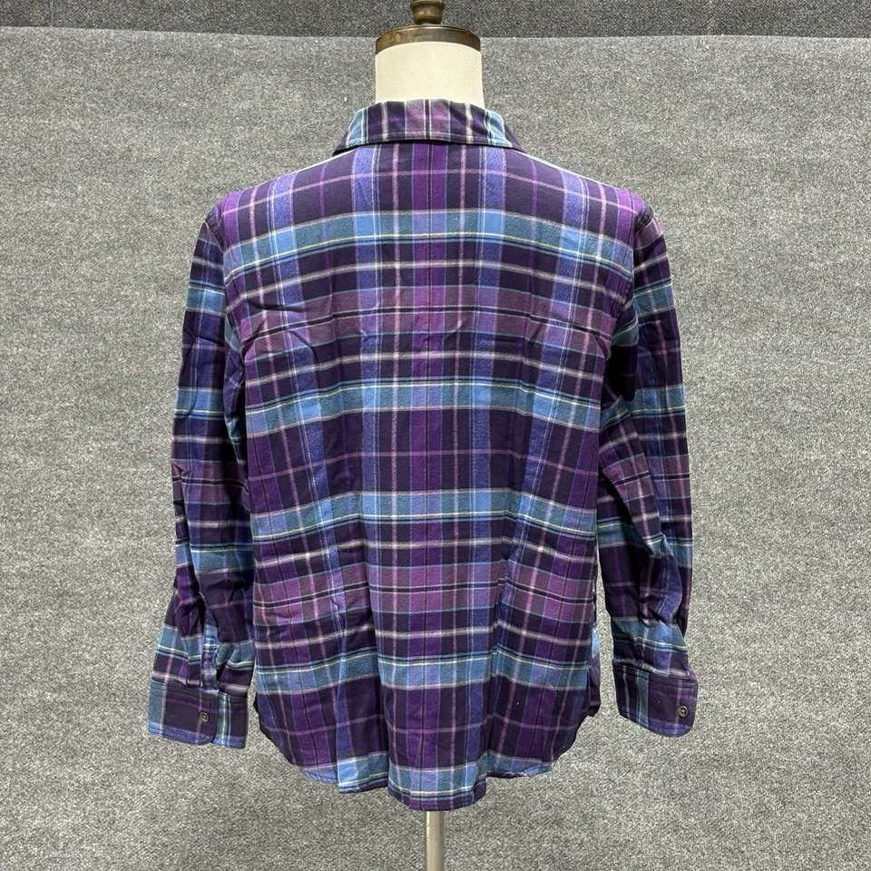 Chaqueta Chaps Para Hombre 2XL Púrpura Azul Franela a Cuadros Cremallera Bolsillos Frontales Cazadora Cuadros Foto 4 de 4