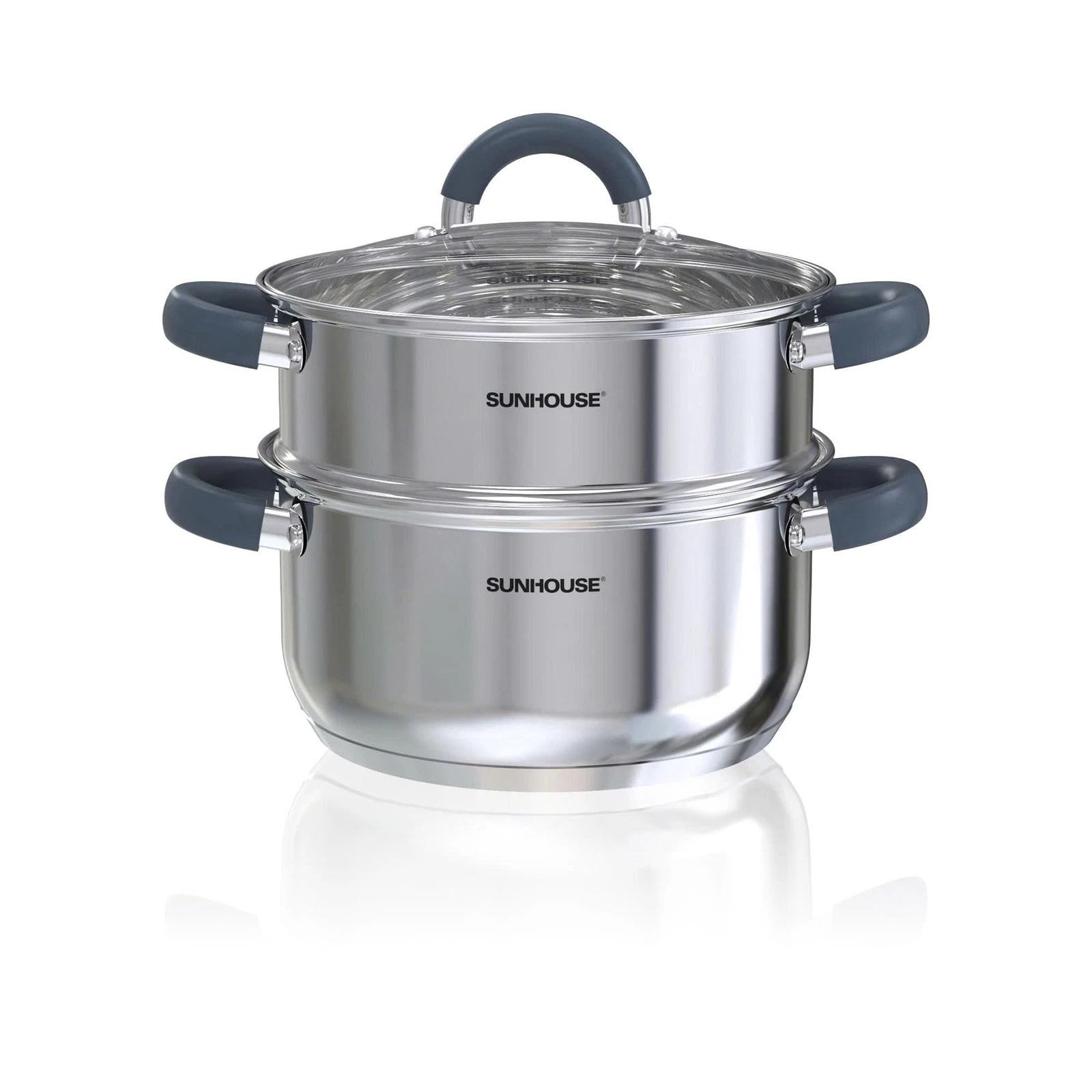 Stainless Steel Steamer Pot for Cooking - 3 QT Steaming Pot with Glass Lid & ...