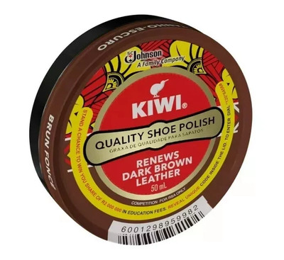KIWI Original Brown Leather Renews & Protects Shiny Shoe Polish 50g 1.76oz New