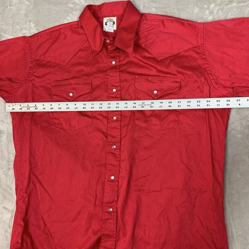 Vintage Old El Paso Hemd Herren XL Rot Classic Fit XL Tail Pearl Snap Kurzarm - Bild 4 von 6