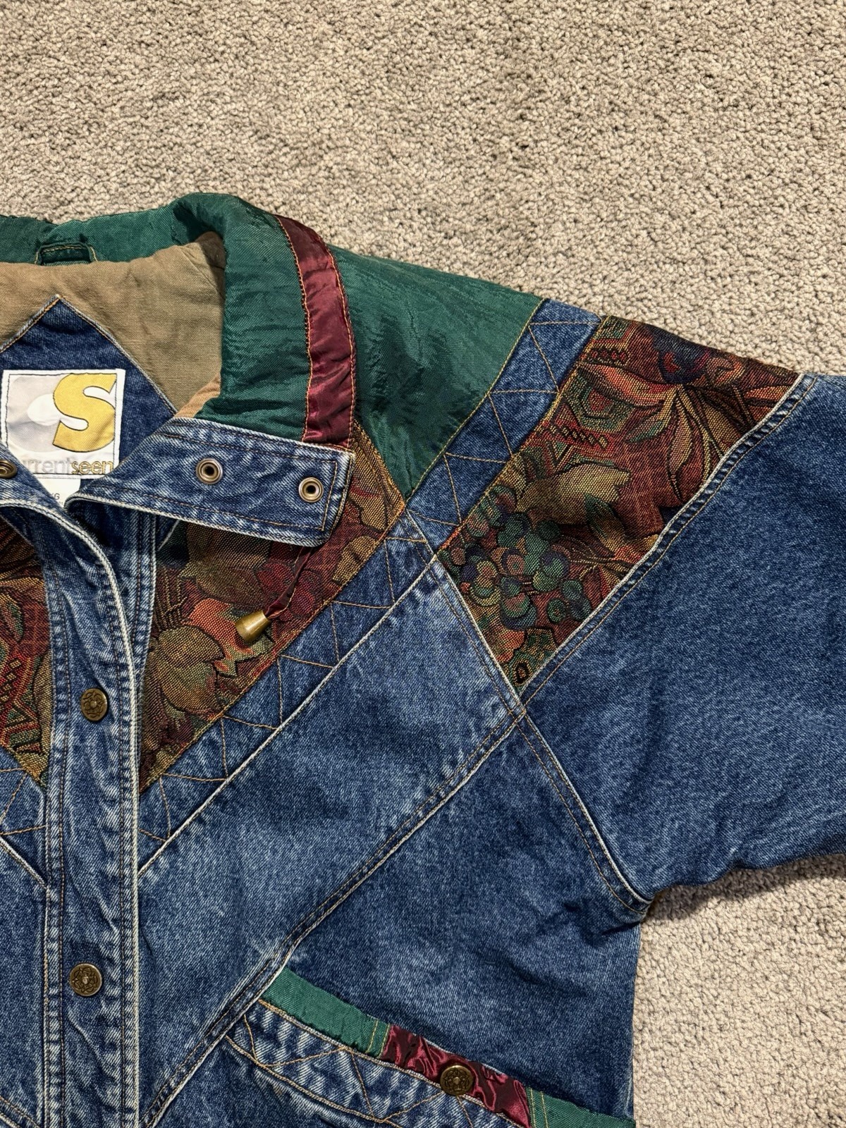 “ Current Seen” Vintage Denim Patchwork Coat -  W… - image 3