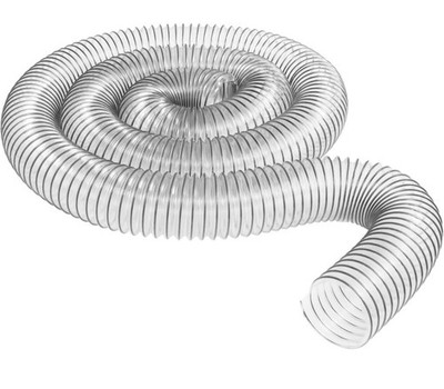 4 inch diameter x 10 foot long Ultra Flex Clear Vue Heavy Duty PVC Dust W Clamps