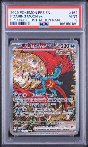 2025 POKEMON PRE EN-PRISMATIC EVOLUTIONS #162 ROARING MOON EX PSA 9