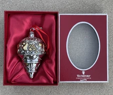 New Waterford Fine Silver 4” Georgian Pendant Holiday Ornament NIB