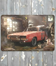 The General Lee 1969 Dodge Charger 8 x 12 Vintage Novelty Metal Sign New