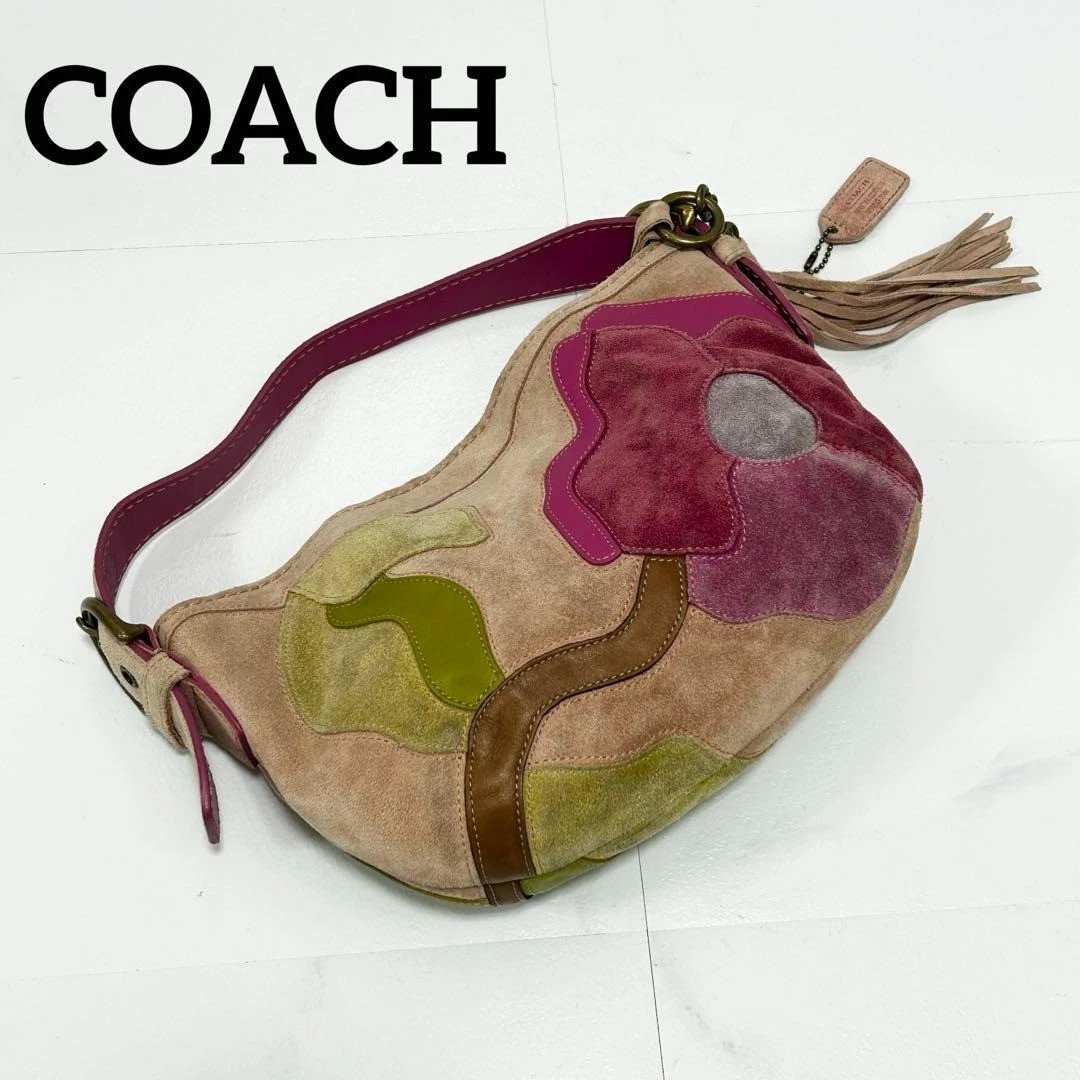 Vintage Coach Pink Suede Flower Mini Shoulder Bag #PG1IHV | eBay