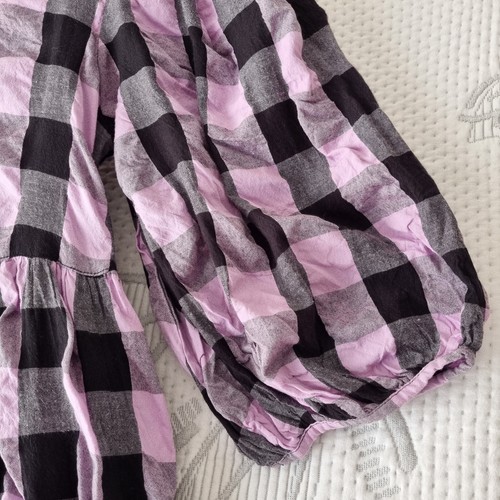 Collusion Oversize Garden Midi Smock Dress In Purple And Black Gingham Size UK 6 - Picture 17 of 21